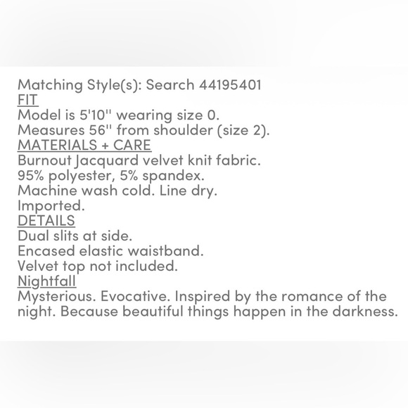 Torrid Nightfall Black Velvet Burnout Embossed Double Slit Maxi Skirt, Lg, NWT! - Picture 15 of 16